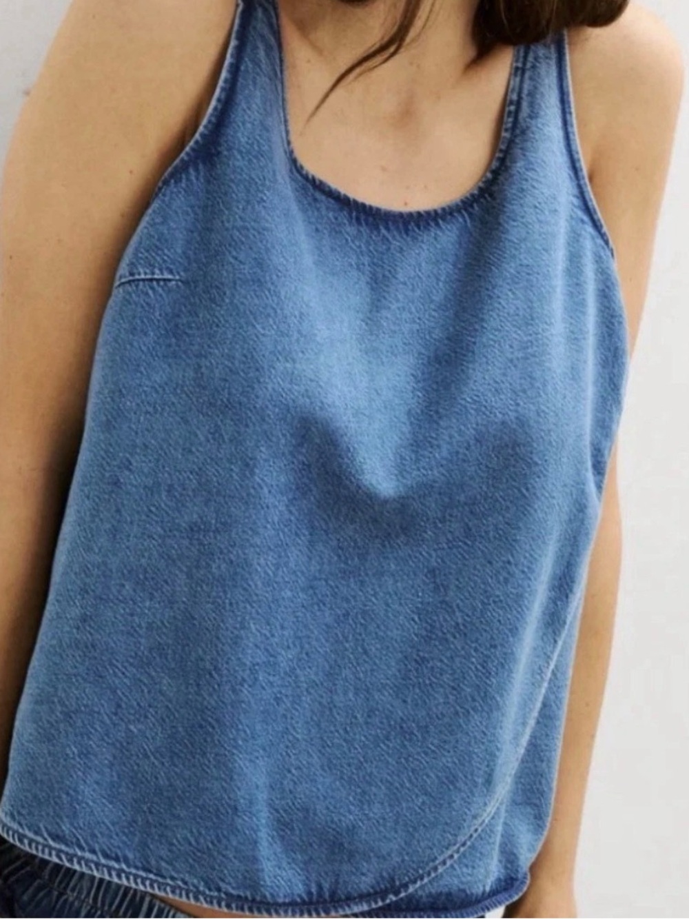 HATCH Denim Maternity & Nursing Crossover Tank Top
